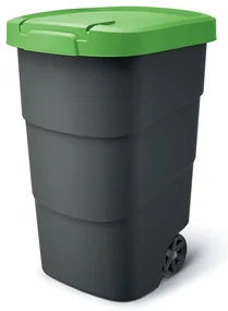 Záhradná nádoba s odolnými kolieskami, 110 l, zelená / antracit