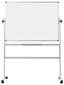 Bi-Office Mobilná otočná obojstranná keramická tabuľa, magnetická, biela, 1500 x 1200 mm