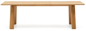 Rozkladací jedálenský stôl s prídavnou doskou s doskou v dubovom dekore 95x200 cm Arlen – Kave Home