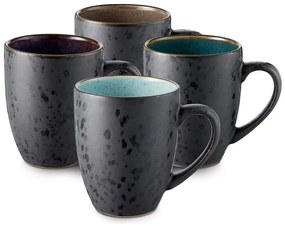 Čierne/tmavomodré keramické hrnčeky v súprave 4 ks 300 ml Gastro Black/Mix – Bitz