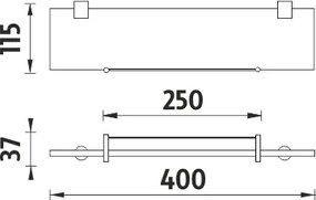 Nimco Polica s ohrádkou, 40 cm BORMO - BR 11091BX-40-26