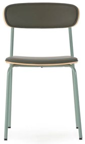 Tmavozelené čalúnené stohovateľné jedálenské stoličky v súprave 2 ks Saula – Marckeric