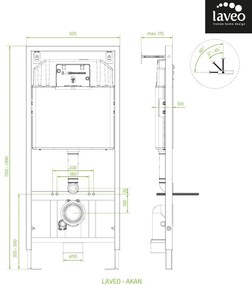 Laveo Laveo, závesný set pod omietku Akan + závesná WC misa Desna s toaletným sedadlom z duroplastu, Vortex splachovanie, biela lesklá, LAV-SETDESNAGR