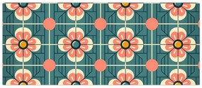 Obraz - Retro vzor s kvetmi (120x50 cm)
