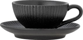 Čierna keramická šálka na cappuccino 200 ml Neri – Bloomingville