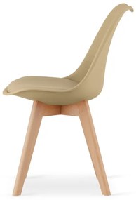 Set dvoch jedálenských stoličiek MARK tmavobéžové / hnedé nohy (2ks)