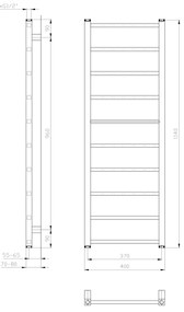 Sapho, METRO LIGHT vykurovacie teleso 400x1140 mm, biela, IR445T