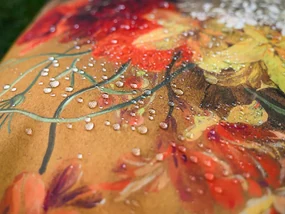 Vonkajší vankúš s kvetmi ANNAS 30x50 cm, oranžový