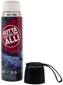 Nerezová termo fľaša na pitie Pokémon s hrnčekom - 495 ml