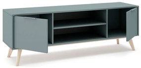 Zelenosivý TV stolík 140x53 cm Pisco – Marckeric