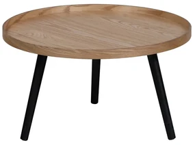 Béžovo-čierny konferenčný stolík WOOOD Mesa, ø 60 cm