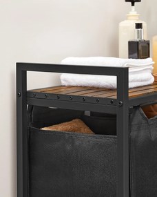 Koš na prádlo Vasagle Ovules 114 l černý/hnědý