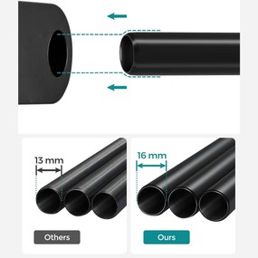 Modulárna skriňa, skladací šatník s 2 tyčami na šaty, sivý