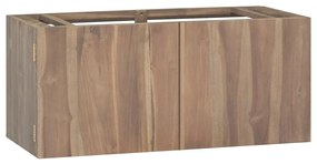 Nástenná kúpeľňová skrinka 90x39x40 cm masívne tíkové drevo
