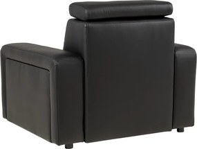 Kožené kreslo LUCIO, čierna (čierne prešitie)