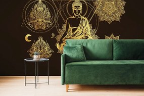 Samolepiaca tapeta zlatý Budha - 300x200