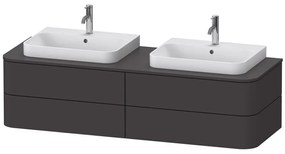 DURAVIT Happy D.2 Plus závesná skrinka pod dve umývadlá pod dosku, 4 zásuvky, 1600 x 550 x 408 mm, grafit super matná, HP4964B8080