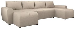 Čalúnená univerzálna rozkladacia sedacia súprava v tvare U NEWPORT béžová