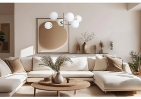 Závesné svietidlo Florence, 6x biele sklenené tienidlo, be/g