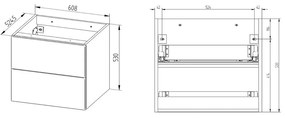 Mereo, Mereo Ponte, kúpeľňová skrinka 61 cm, Multidecor, Light Rock Hickory, MER-CN290SLRH1