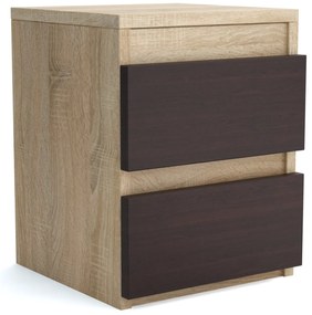 VIKI komoda s 2 zásuvkami Dub sonoma/Wenge