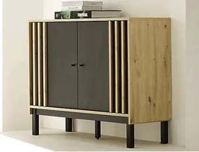 Úložná skrinka Volano, dub artisan/černá%