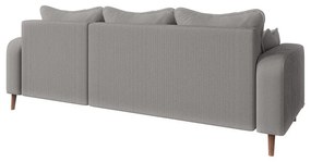 Svetlosivá menčestrová rohová pohovka (pravý roh) Beata – Ropez