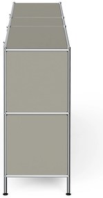 Veľká kovová odkladacia skrinka »CN3« so 6 výklopnými priehradkami, svetlosivá