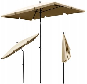 Záhradný slnečník - dáždnik obdĺžnikový 130x200cm | béžový
