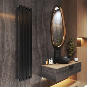 Gamma Vertical, vykurovacie teleso 296x1400 mm, 458 W, čierna matná, GMA-VERT-1400296-BK