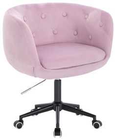 LuxuryForm DESIGN Kreslo MONTANA VELUR na čiernej podstave s kolieskami - levanduľa