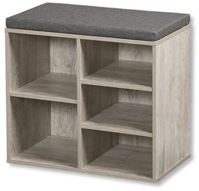 Kesper 15911 Botník s podsedákom, šedo-biela, 51,5 x 48 x 29,5 cm