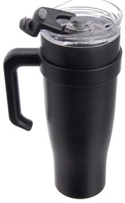 Čierny termo hrnček so slamkou 1,2 l Termo – Orion
