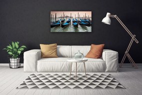 Obraz Canvas Loďka voda architektúra 125x50 cm