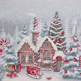 VIANOČNÝ GOBELÍNOVÝ BEHÚŇ NA STÔL NOELVILLE 40X100 CM VZOROVANÝ