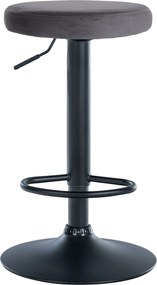 Barová stolička Ponte - zamat, čierny rám - Tmavo sivá