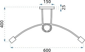 Toolight Paradise, stropné svietidlo 3xE27 392227, čierna, OSW-04009