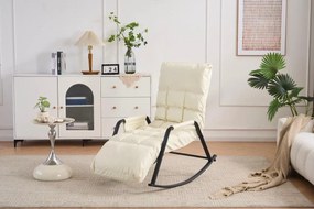 Hojdacie kreslo s 5-stupňovým nastavením, polstrovaná, biela