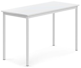 Stôl BORÅS, 1200x600x760 mm, laminát - biela, biela