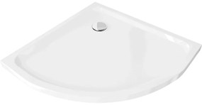 Mexen SLIM - Štvrťkruhová sprchová vanička 70x70x5cm + chrómový sifón, biela, 41107070