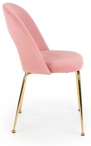 JEDÁLENSKÁ STOLIČKA MELI RUŽOVÝ ZAMAT + ZLATÉ NOHY