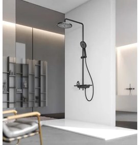 Aqualine - Sprchová súprava s batériou ARONA matná čierna
