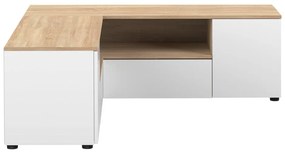 TV stolík v dekore duba v bielo-prírodnej farbe 130x46 cm Angle – TemaHome