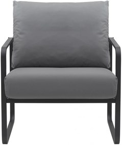 Design-Shop Kreslo Manea - koženka / kov - Sivá