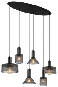 Globo 15648-6H - Luster na lanku JEDD 6xE27/60W/230V čierna