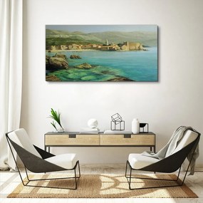 Obraz canvas Morské mesto hory