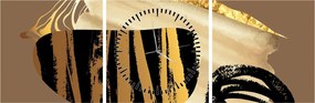 Obraz - Abstrakcia golden brown N⁰2 (s hodinami) (90x30 cm)