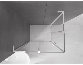 Mexen Velar L Duo, sprchový kút s posuvnými dverami 100 x 90 cm, 8mm číre sklo, biela matná, 871-100-090-02-03-20