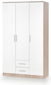 Šatníková skriňa Lima III, biela / dub sonoma