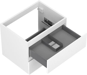 Mexen Rivel, kúpeľňová skrinka 60 cm, 2 zásuvky, drážkovaná, biela matná, 91A20-06047-2-BFF01